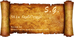 Stix Györgyi névjegykártya